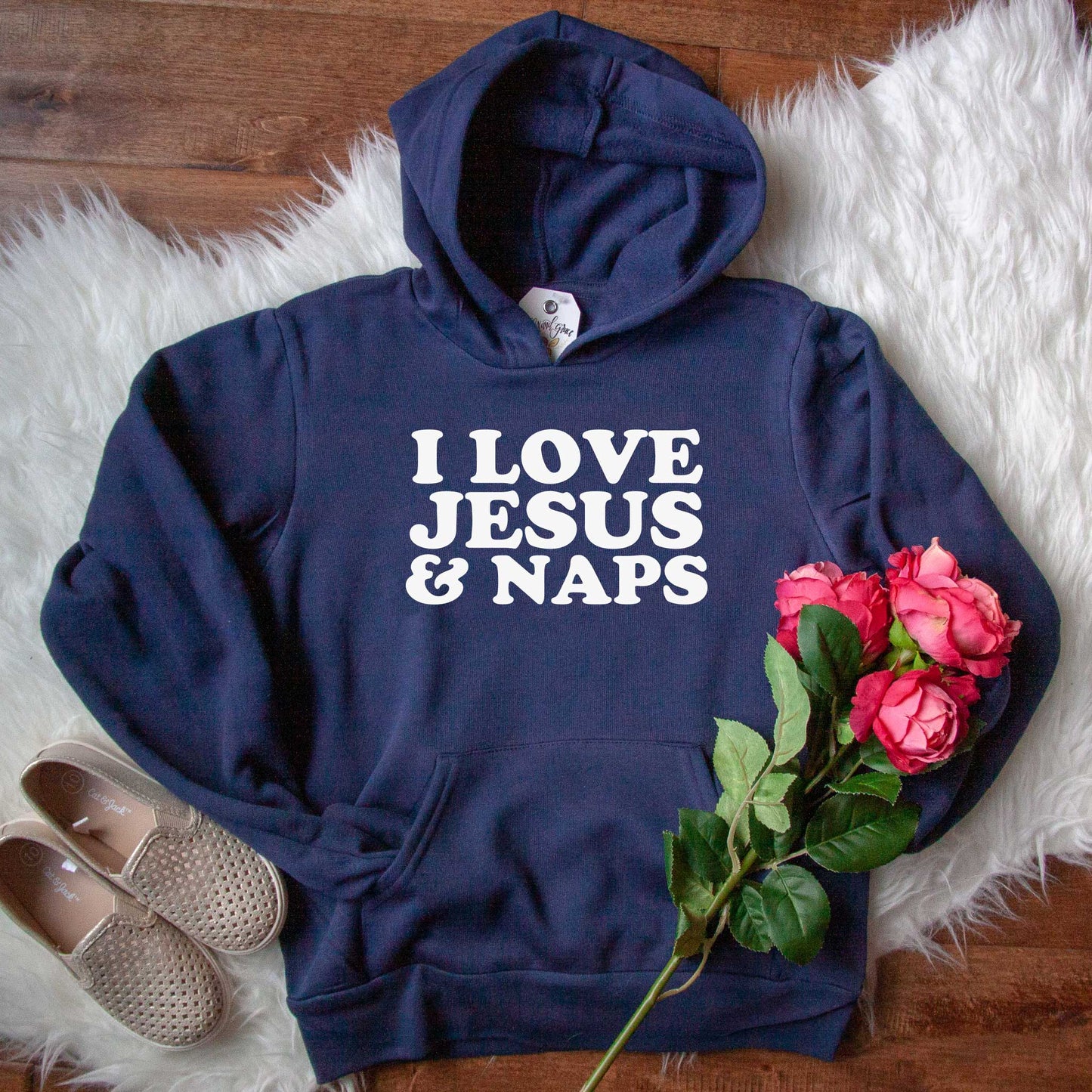 I Love Jesus and Naps Retro Premium Kids Hoodie