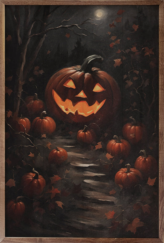 Pumpkin Path With Moon image 0