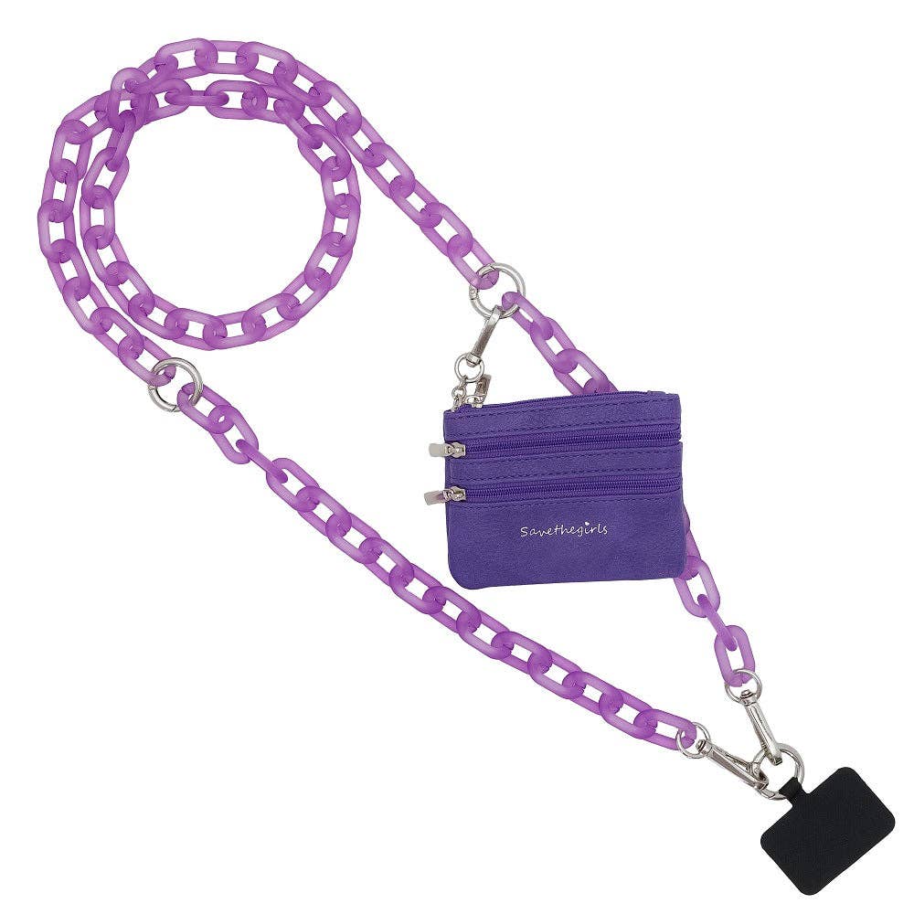 Clip & Go Ice Chain with Pouch: Purple Chain with Purple Pouch