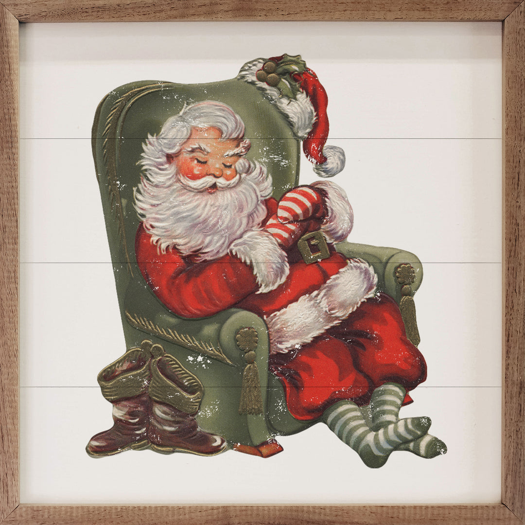 Sleeping Santa Green Chair image 2