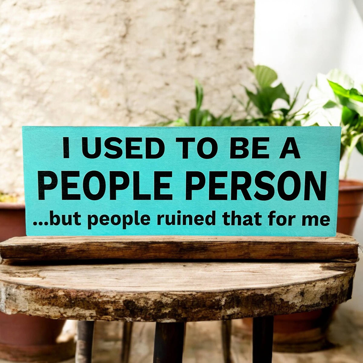 I Used to be a People Person Wood Sign