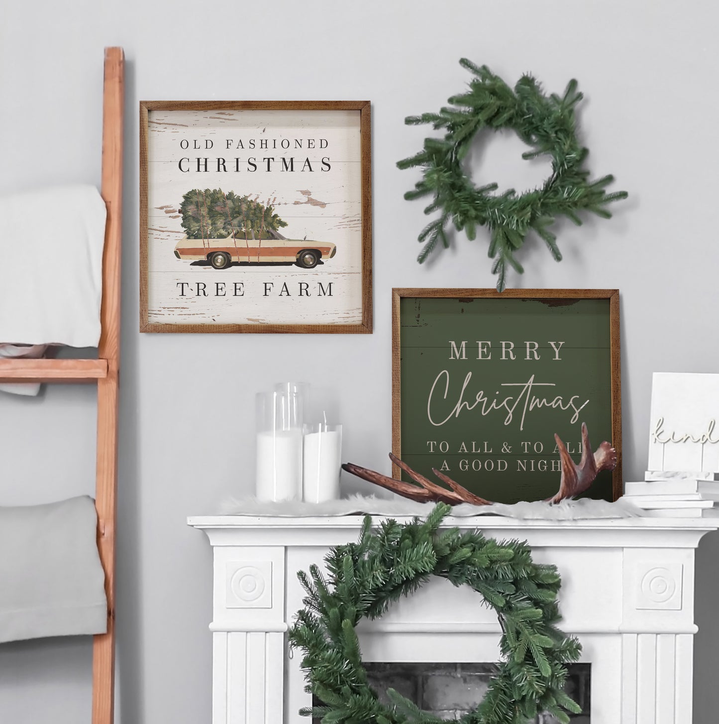 Old Fashioned Christmas Station Wagon Whitewash image 1