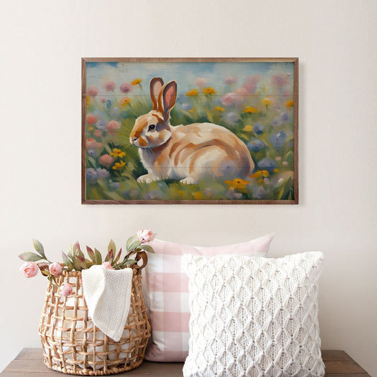 Bunny In Color Flower Field image 0