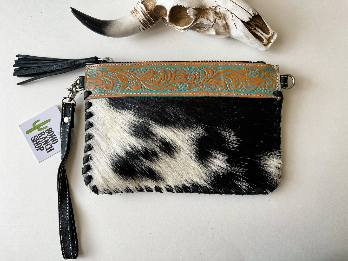 Mini Cowhide Tooled Leather Crossbody