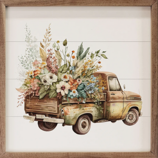 Rusty Truck Wood Box Flowers Back View image 0