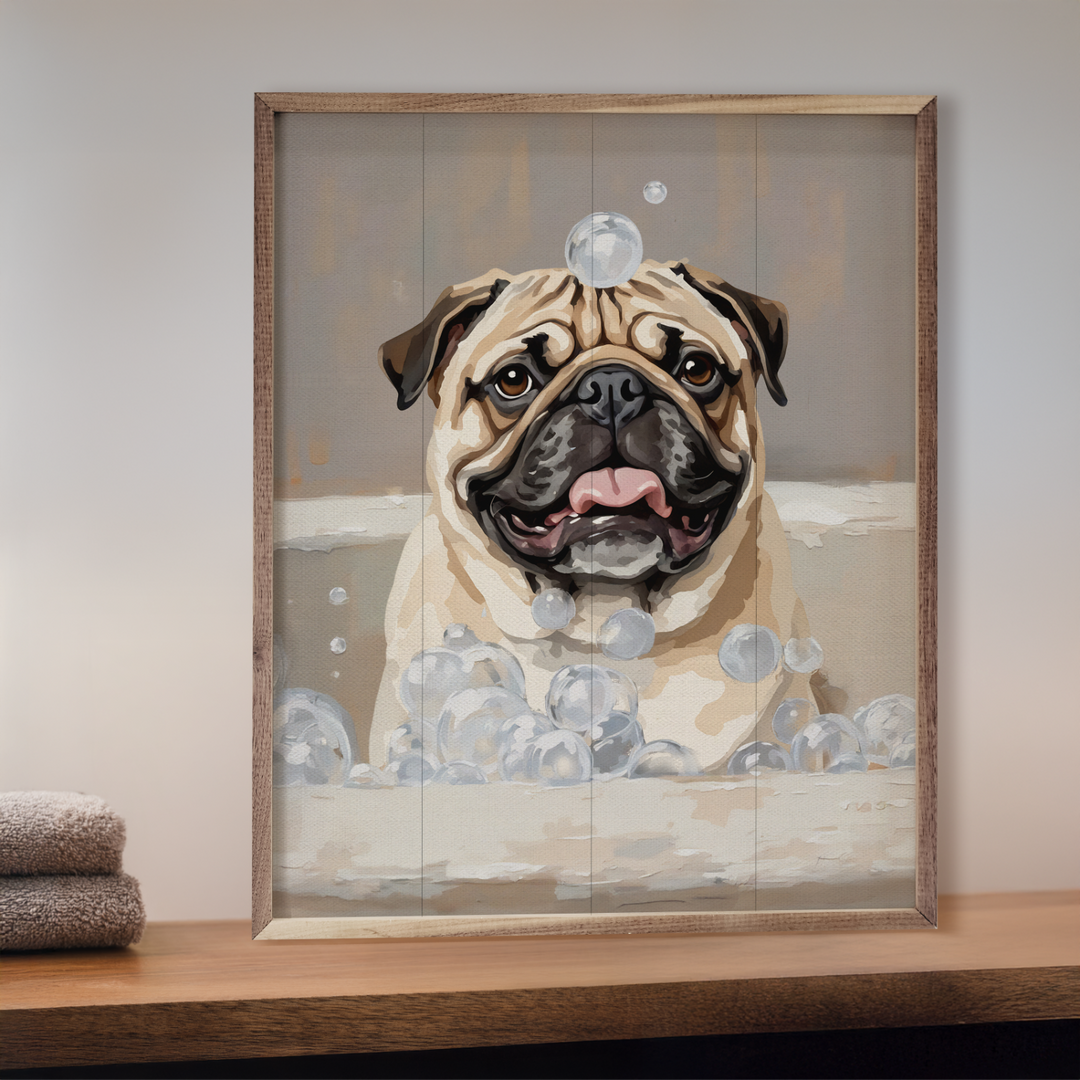 Pug In A Tub image 2