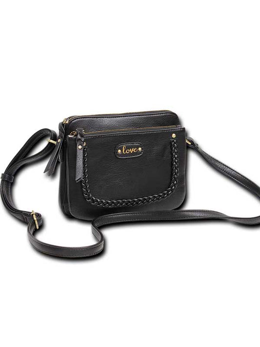 The Real - Distressed Vegan Leather Crossbody Purse image 0