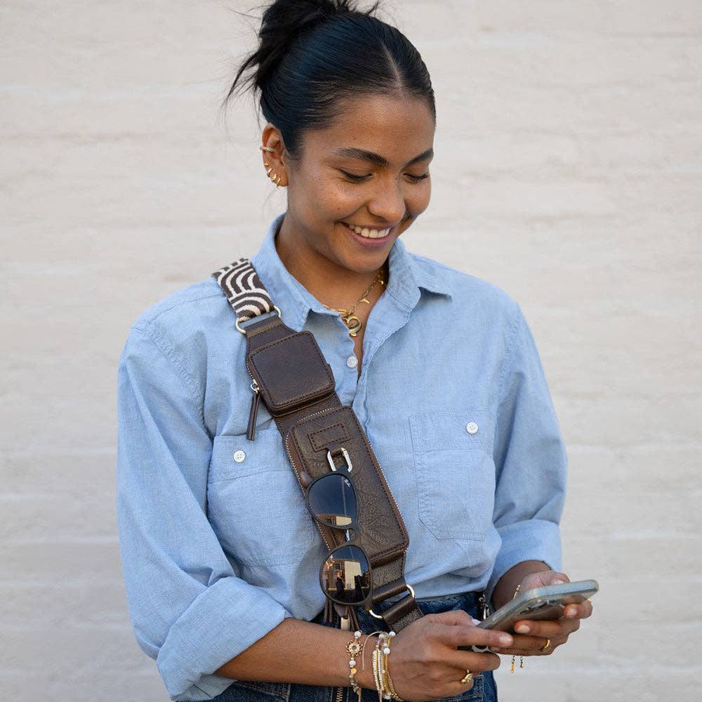 Zip & Clip RFID Strap: Espresso (Hardware: Gold)