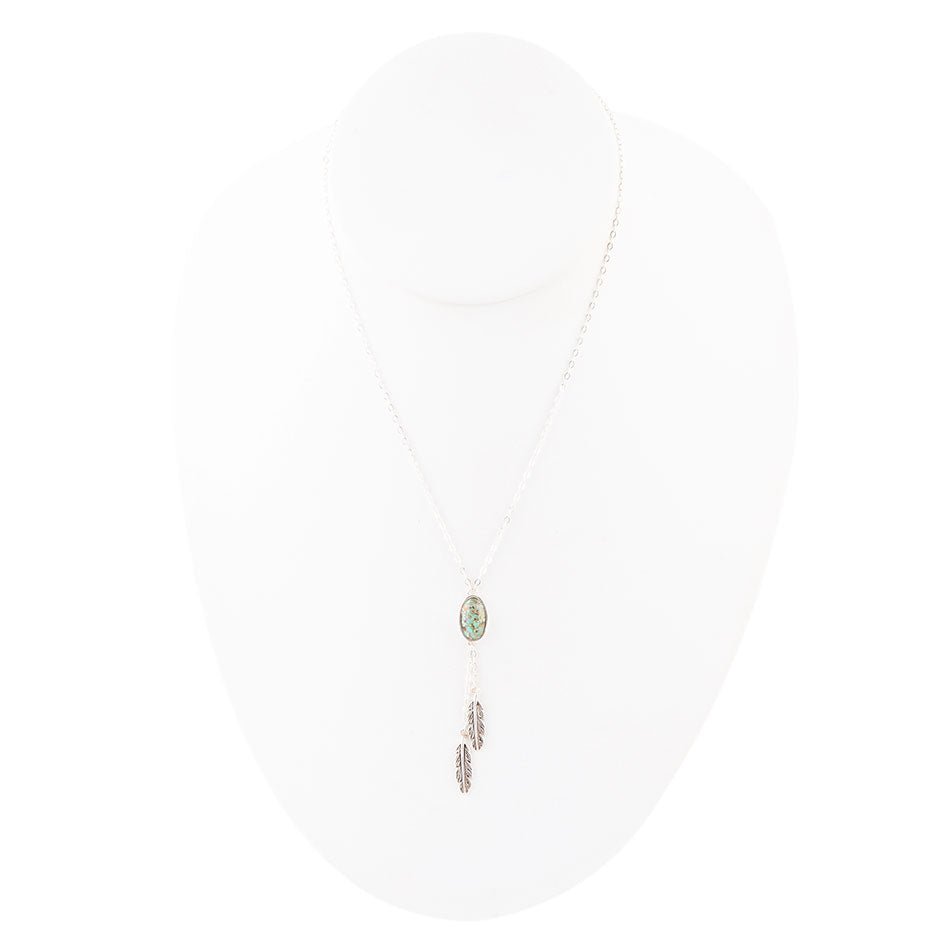 Feather Turquoise and Sterling Silver Necklace