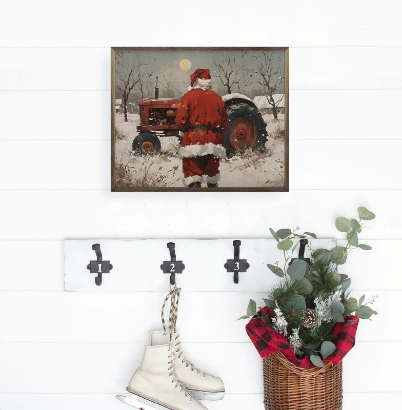 Santa with Red Tractor image 1