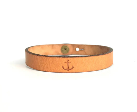 Anchor Thin Leather Bracelet image 0