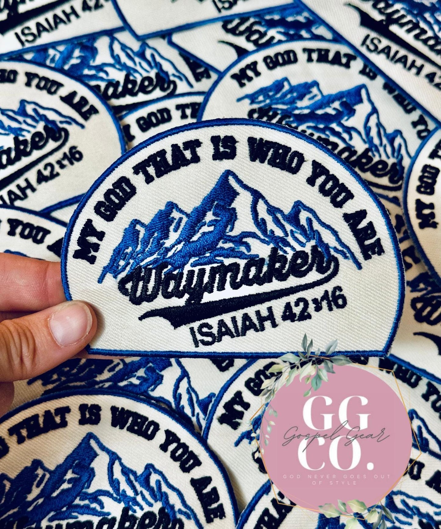 Waymaker Mountains Patch, Christian Hat Patch, Embroidered Patch, Trucker Hat Patch, Iron On, Trendy Hat Patch, Jesus Patch