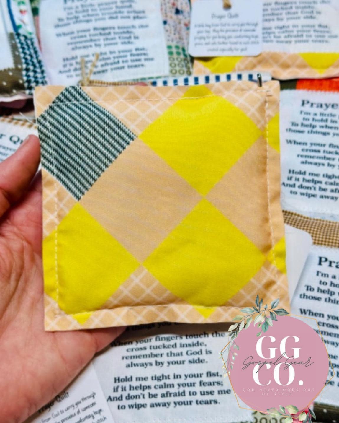 Pocket Prayer Quilt, Prayer Christian Quilt, Faith In Your Hands, Handmade Quilt, Prayer Cloth, Christian Gift