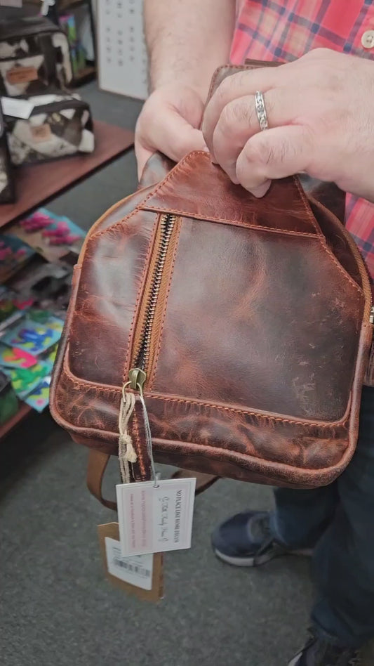 Genuine Leather Rustic Brown Sling
