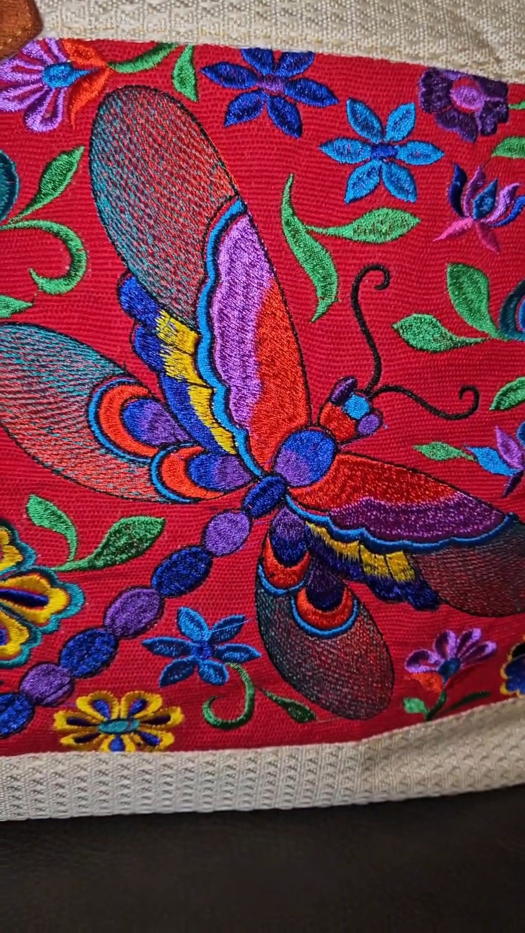 Embroidered Dragonfly Tote Purse