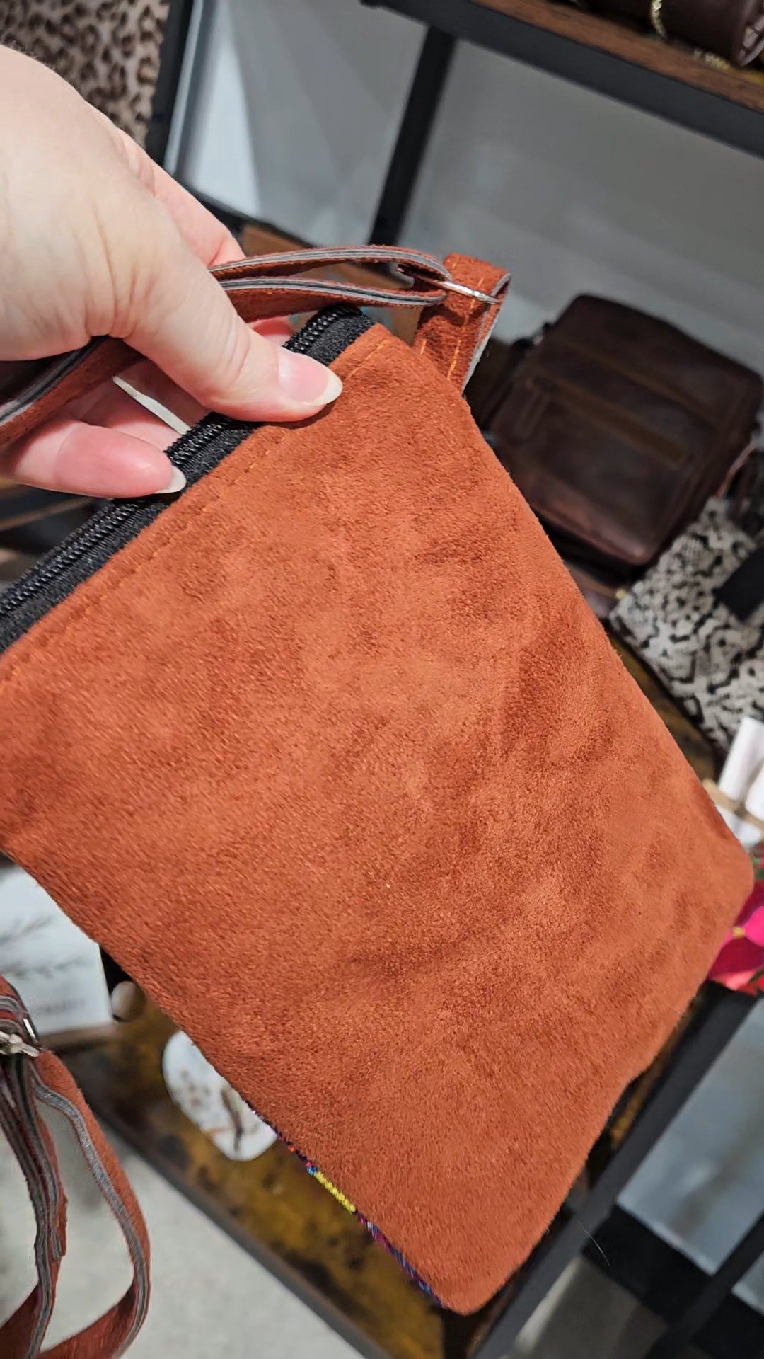 Small Embroidered Vegan Leather Purse