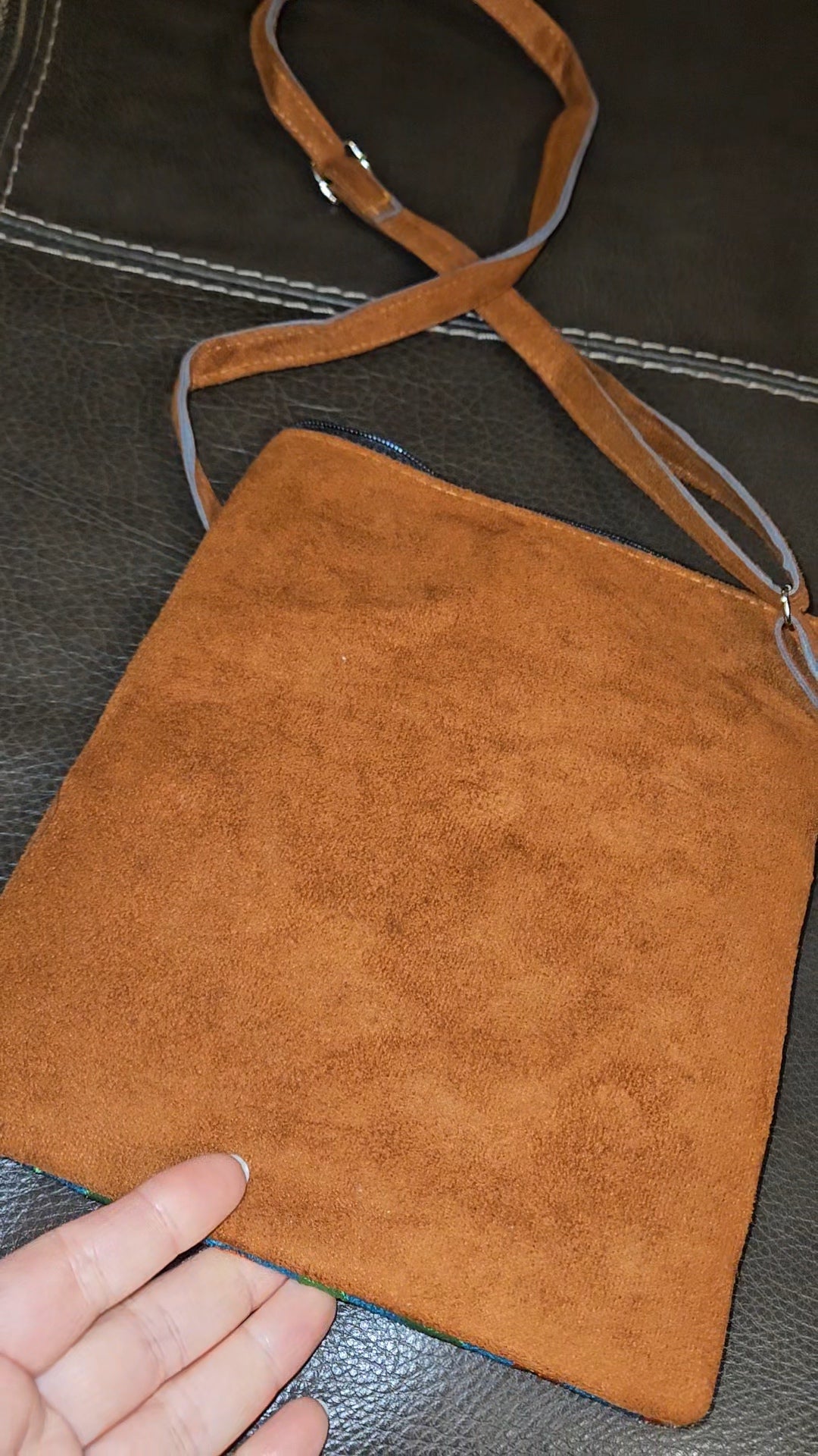 Embroidered Peacock Leather Crossbody Purse
