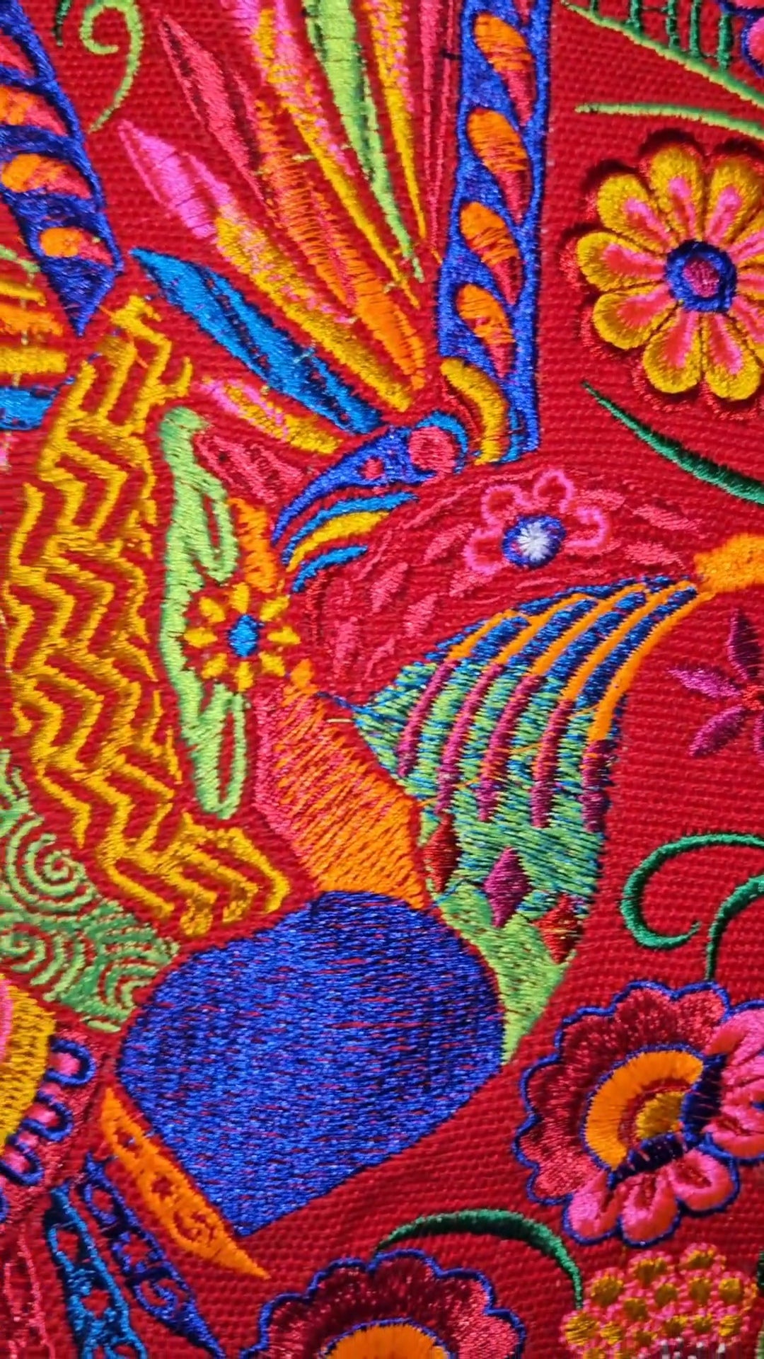 Embroidered Hummingbird Tote Purse