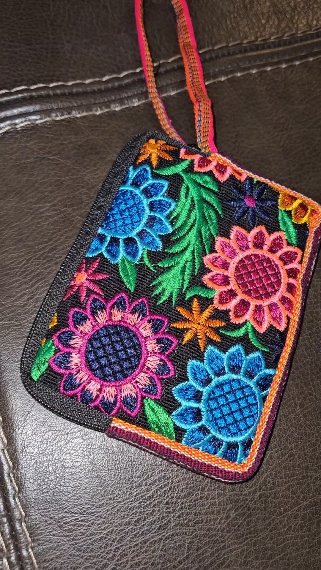 Embroidered Coin Purse Wristlet