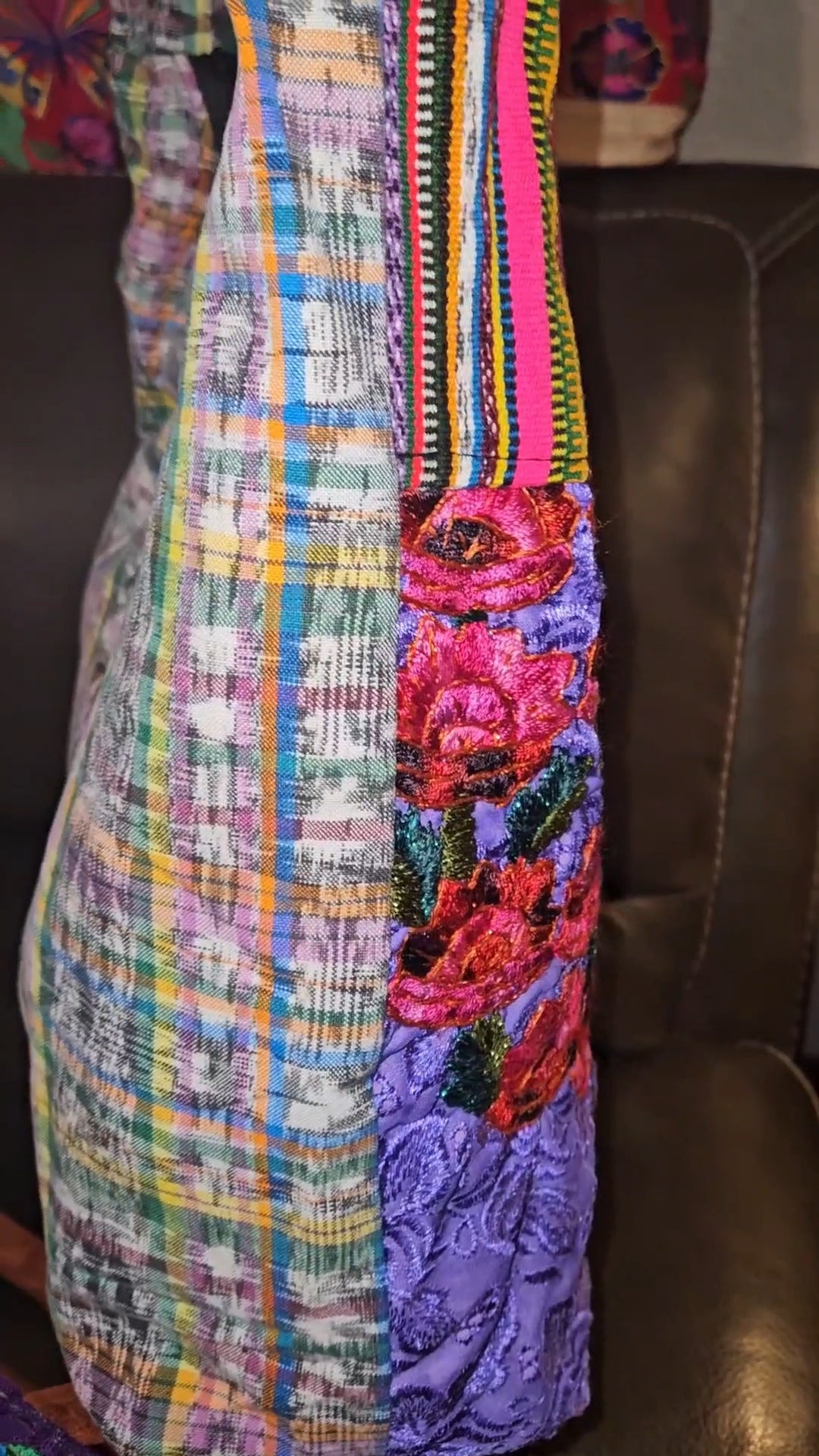 Handmade Floral Embroidered Hobo Bag