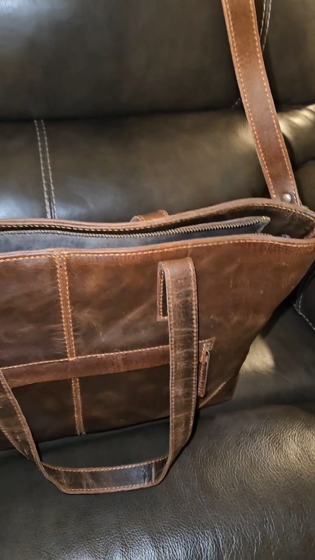 Genuine Leather Tote w/Laptop Compartment