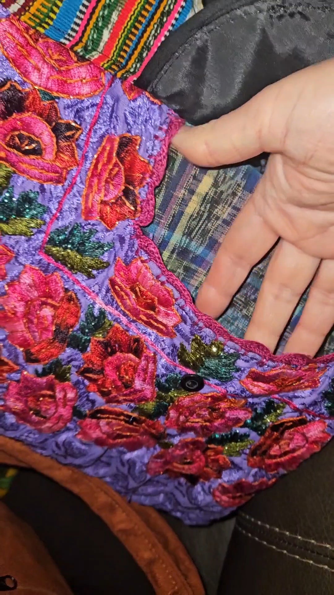 Handmade Floral Embroidered Hobo Bag