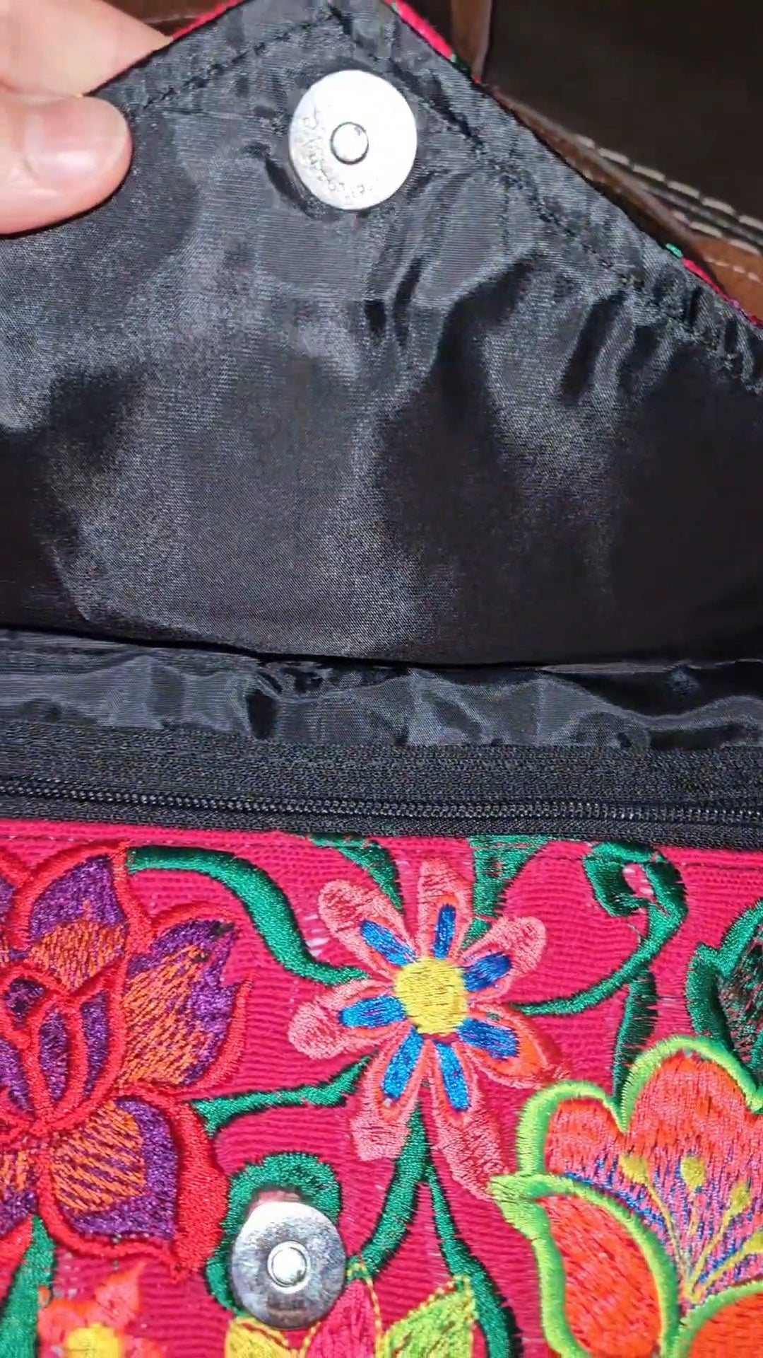 Embroidered Floral Envelope Crossbody