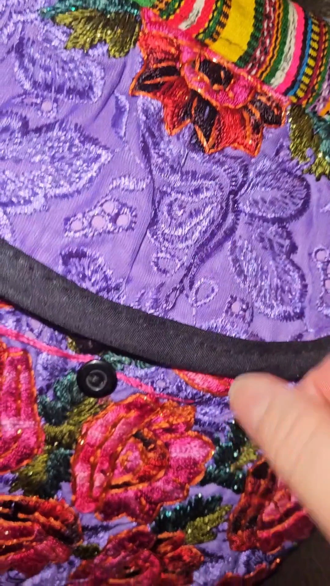Handmade Floral Embroidered Hobo Bag