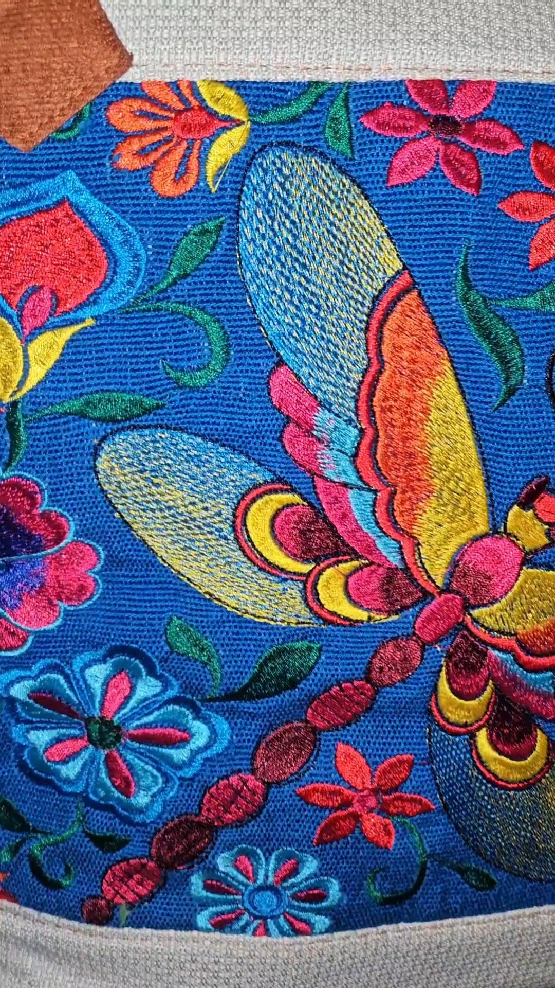 Embroidered Dragonfly Tote Purse