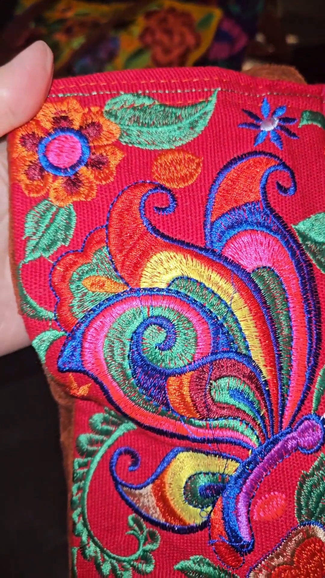 Large Embroidered Butterfly Tote Purse