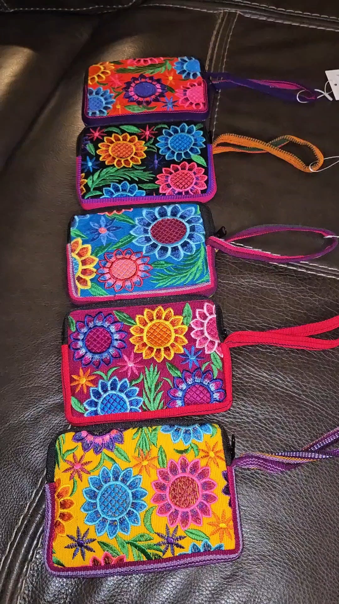 Embroidered Coin Purse Wristlet