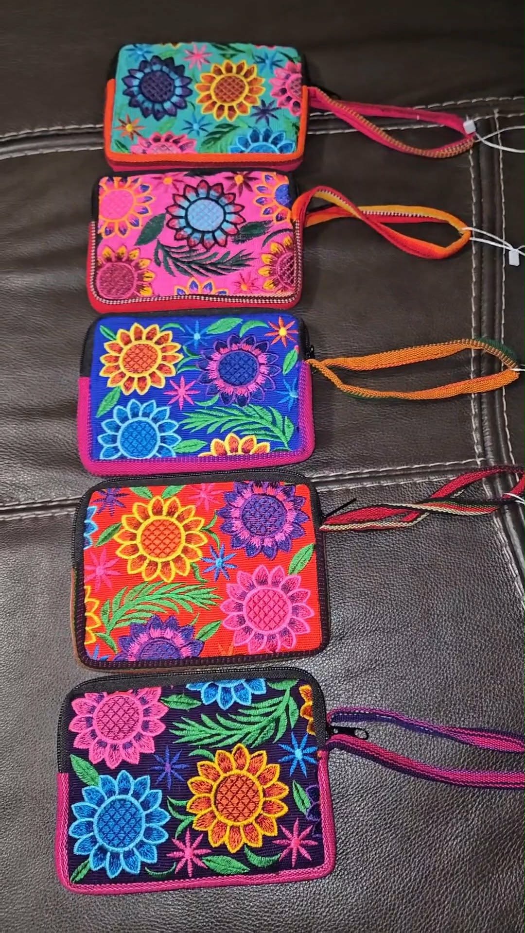 Embroidered Coin Purse Wristlet