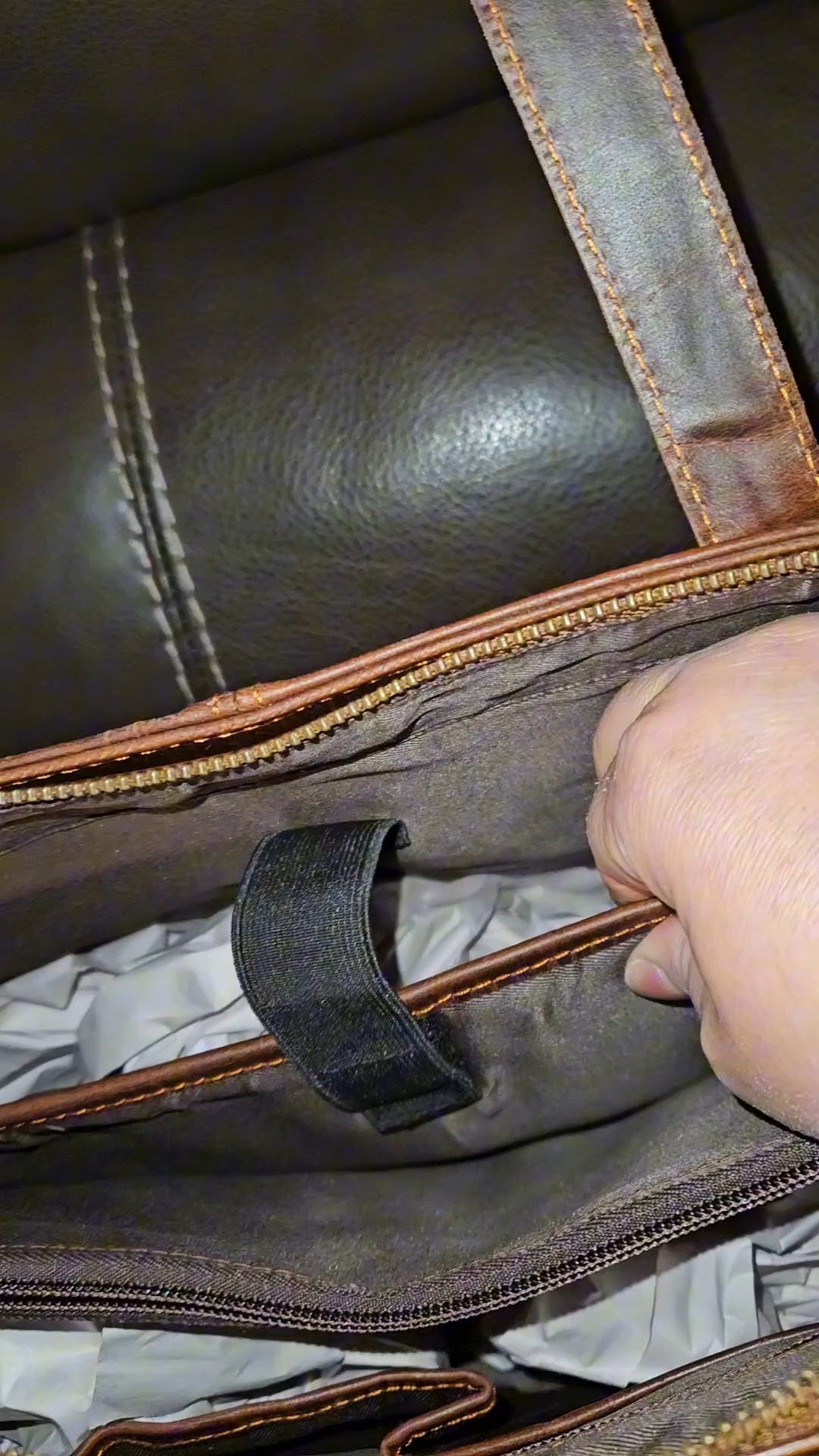 Genuine Leather Tote w/Laptop Compartment