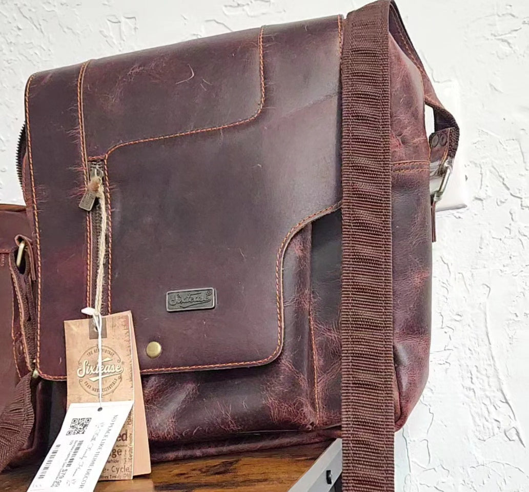 Bentlee - Genuine Leather Laptop Shoulder/Crossbody Bag