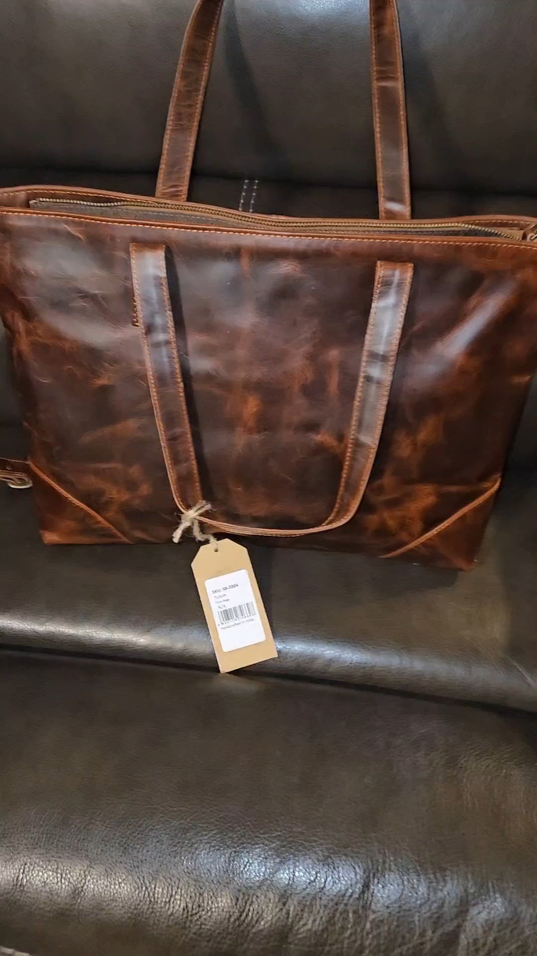 Genuine Leather Tote w/Laptop Compartment