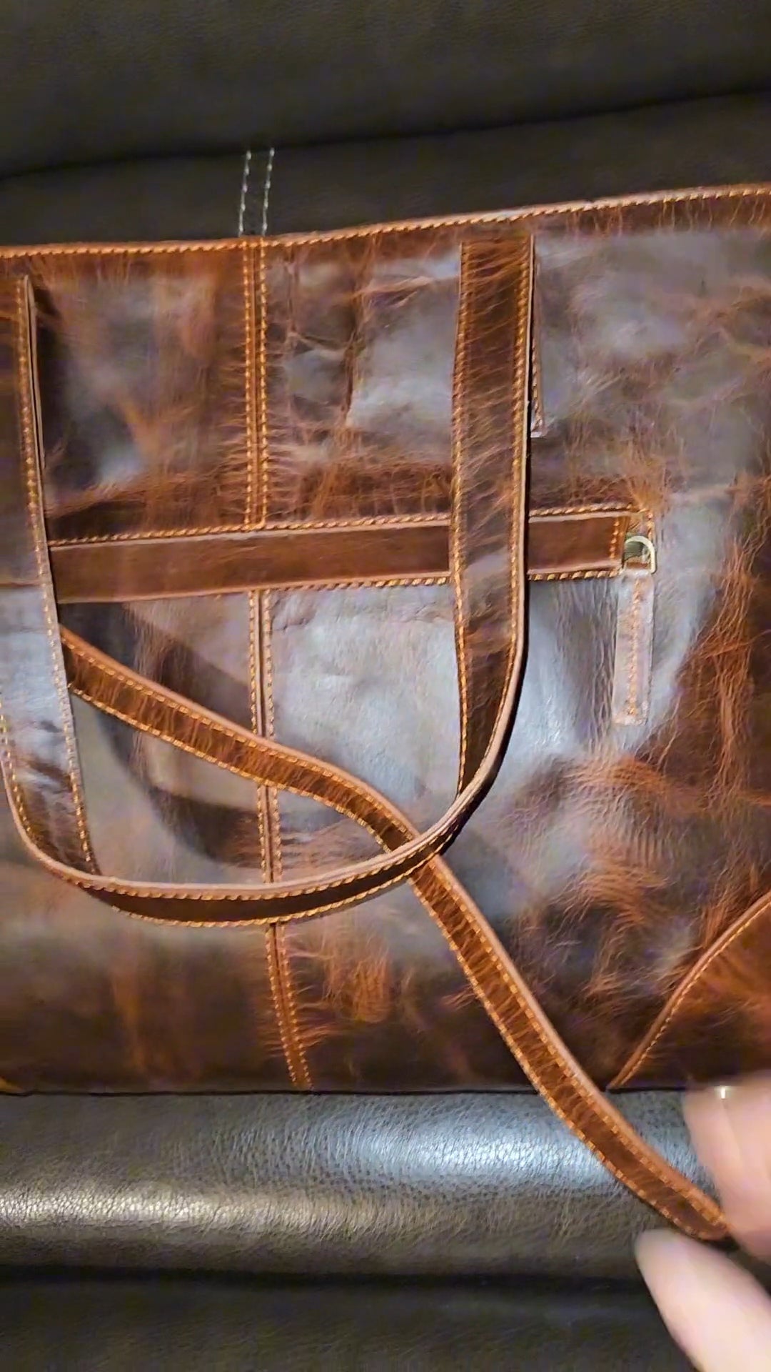 Genuine Leather Tote w/Laptop Compartment