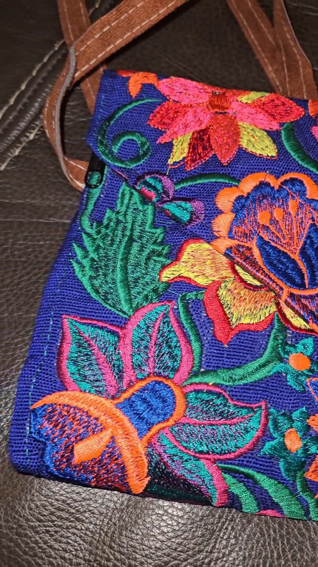 Embroidered Floral Envelope Crossbody
