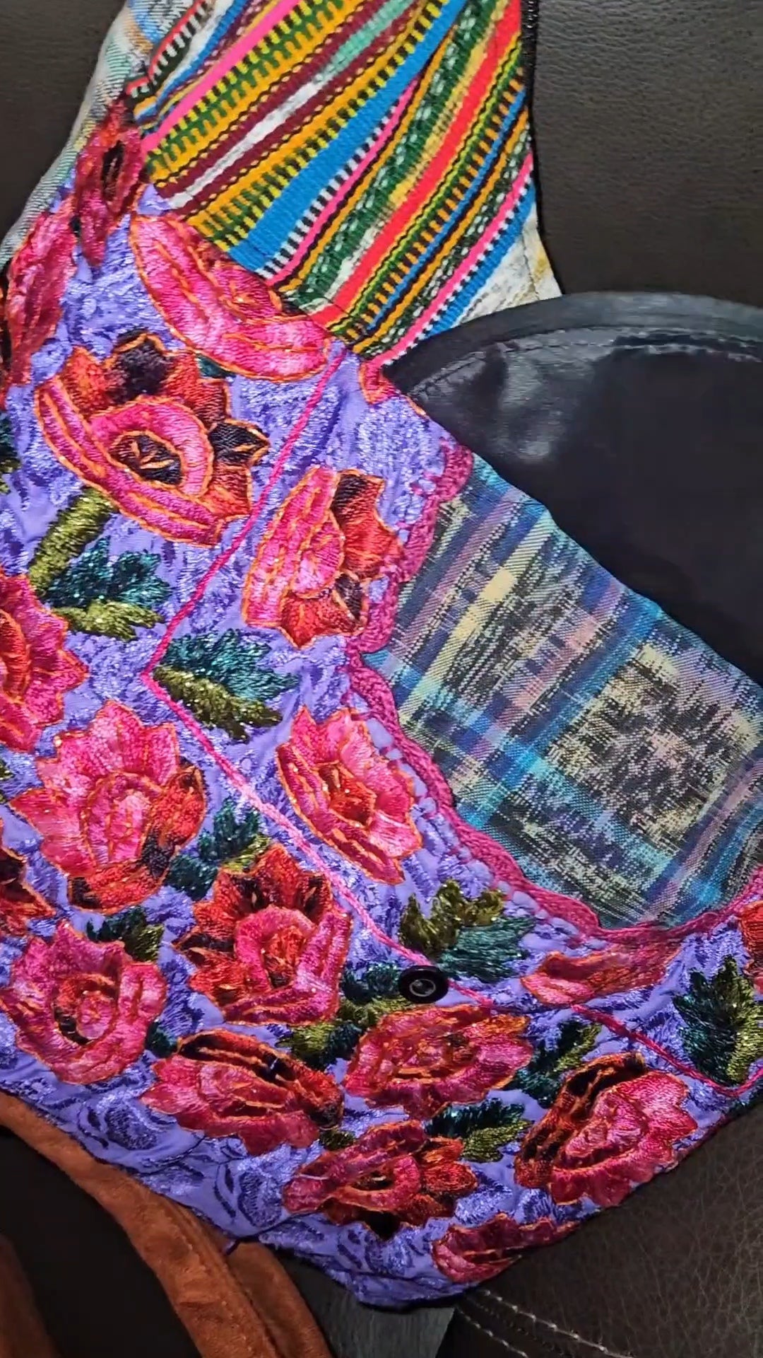 Handmade Floral Embroidered Hobo Bag
