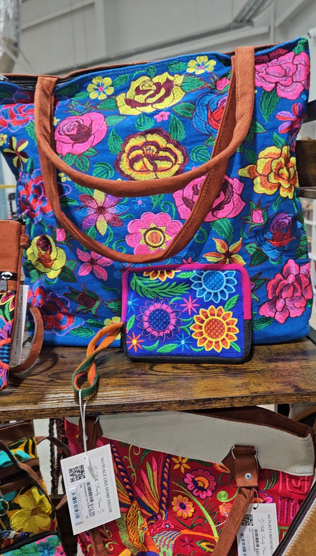 Embroidered Coin Purse Wristlet