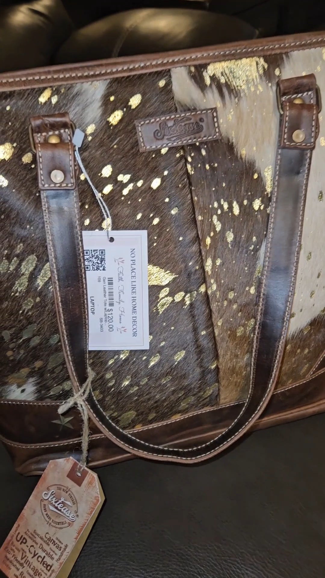 Genuine Leather Tote w/Laptop Compartment