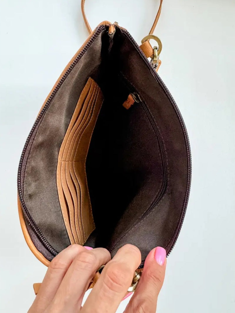 Boho Luxe Crossbody Leather Cowhide Wristlet