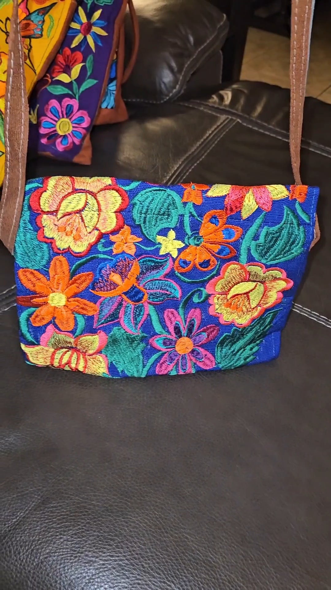 Embroidered Floral Envelope Crossbody