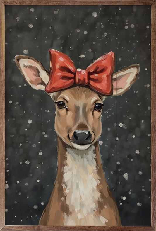 Reindeer With A Red Bow