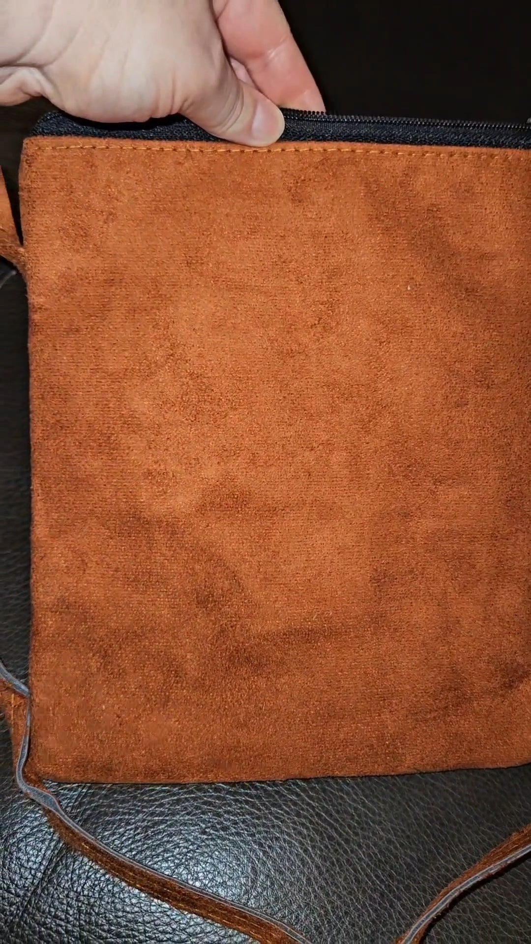 Embroidered Butterfly Leather Crossbody Purse
