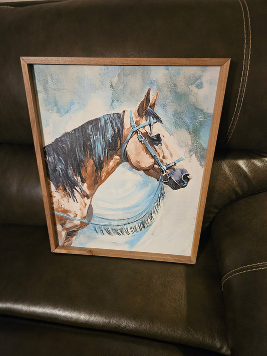 Horse With Turquoise Fringe