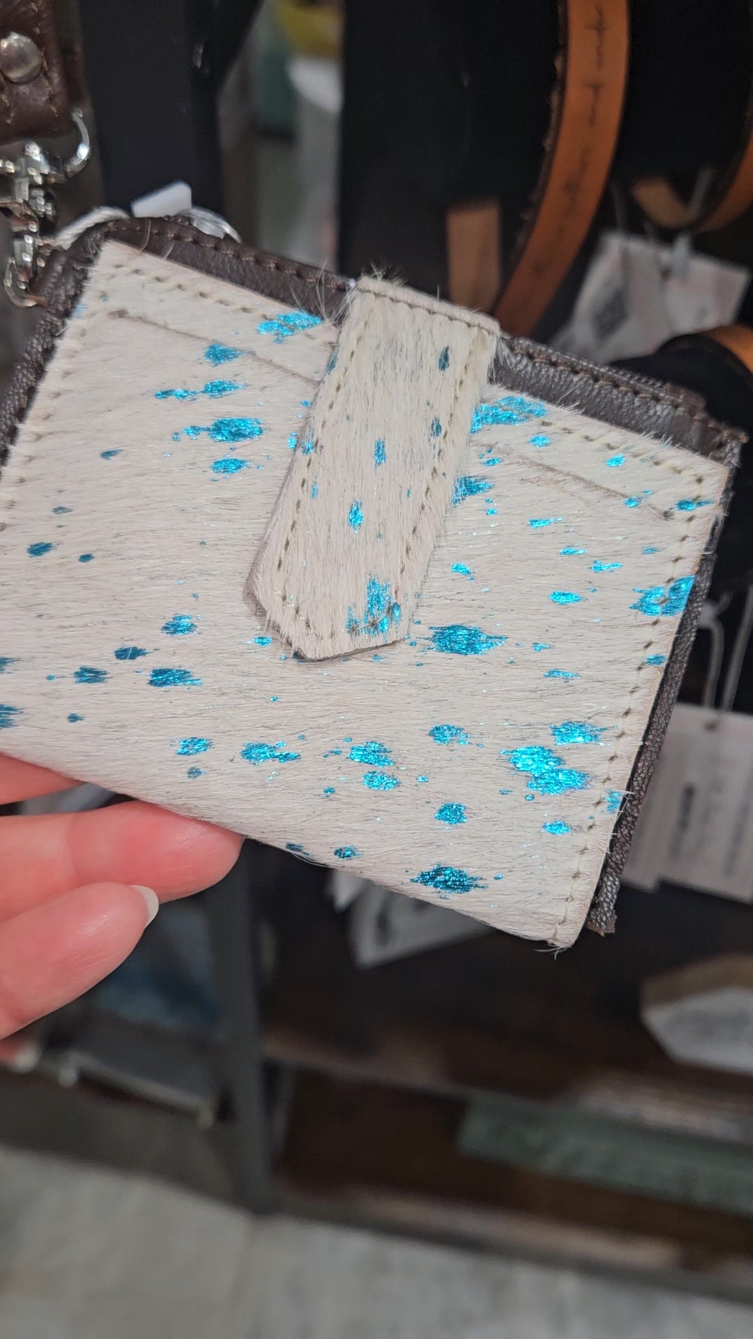 Dakota Wristlet Wallet - Western Cowhide Leather Credit Card Holder