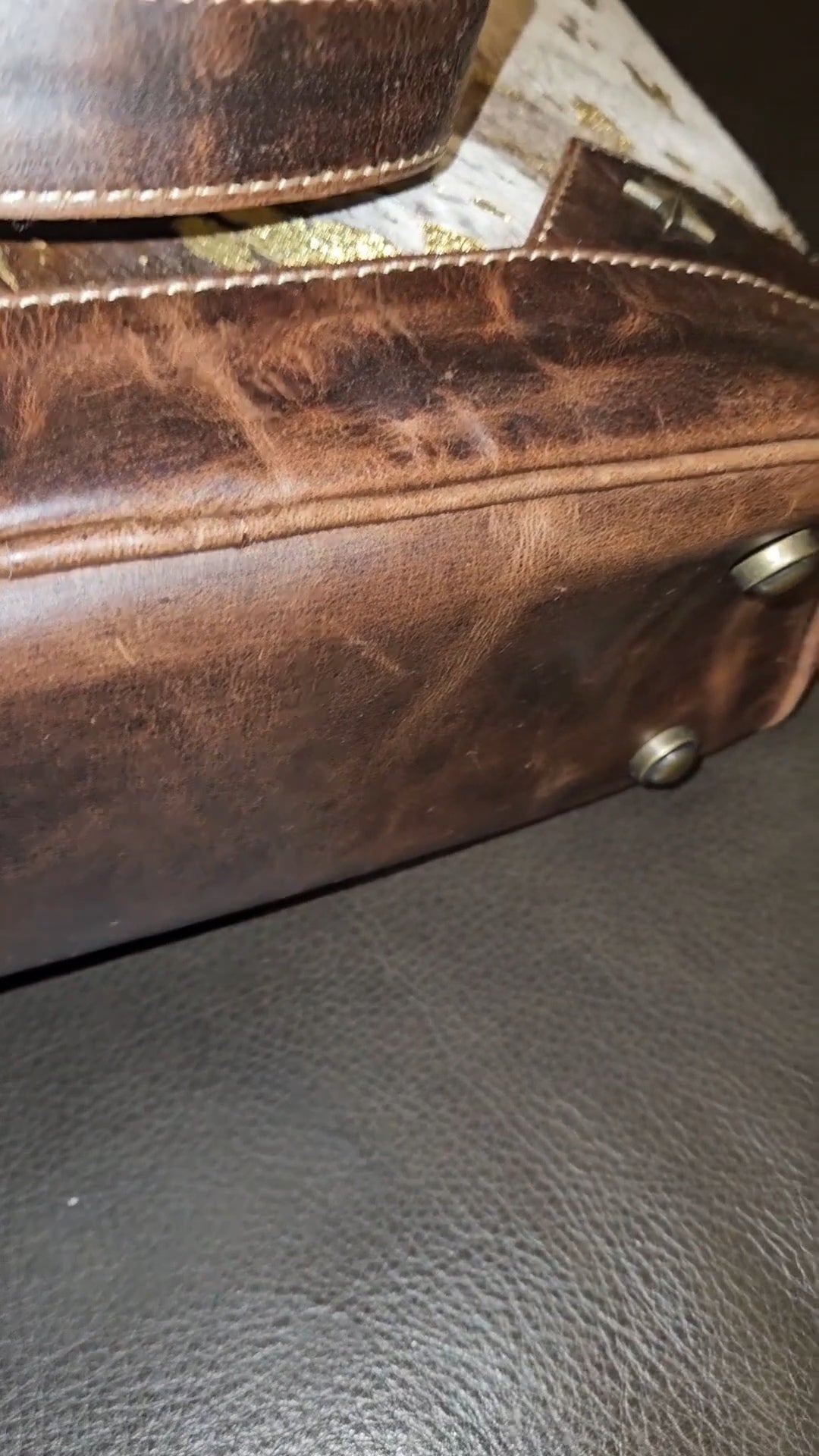 Genuine Leather Tote w/Laptop Compartment