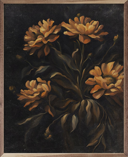 Dark Orange Florals