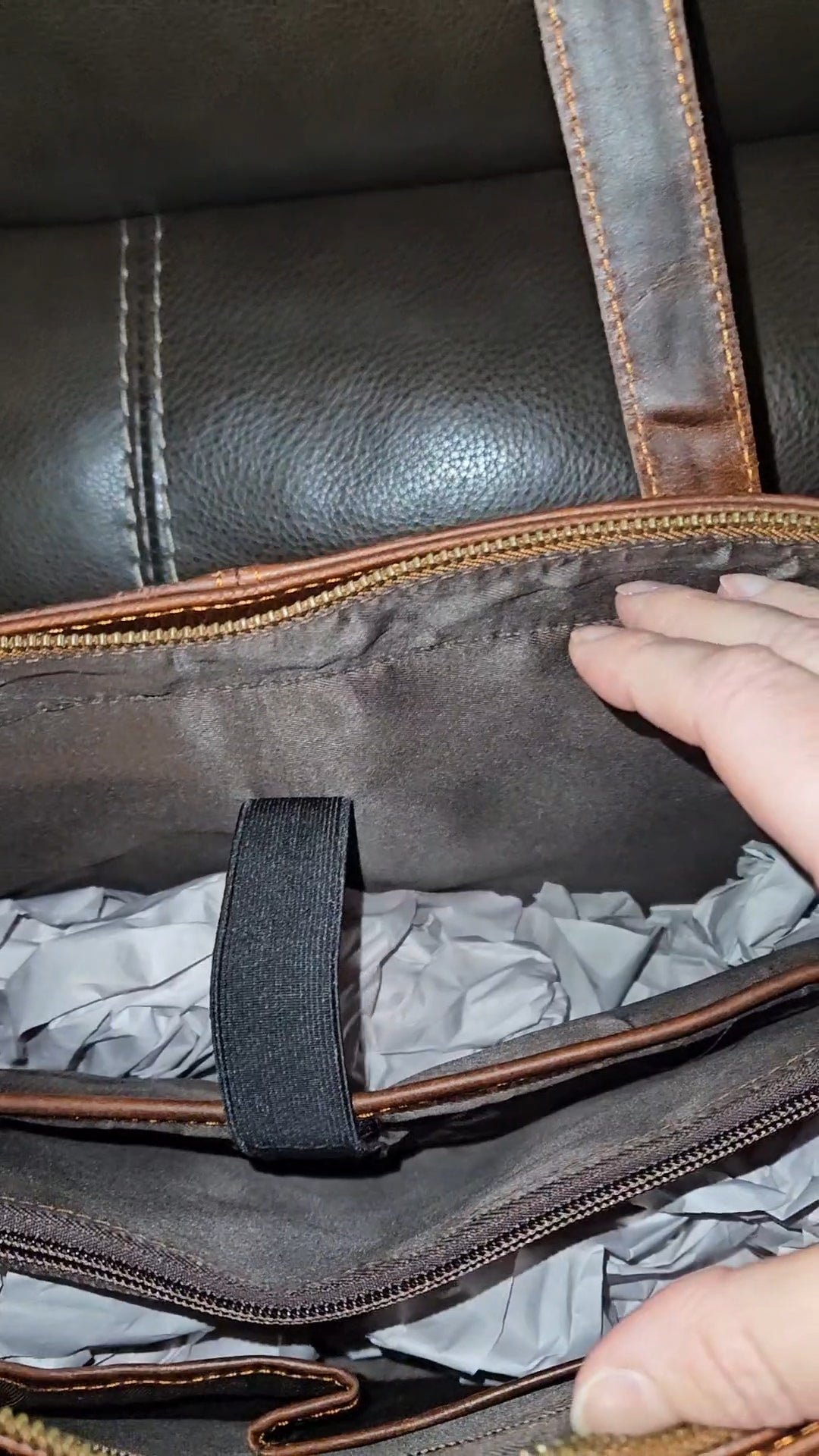 Genuine Leather Tote w/Laptop Compartment