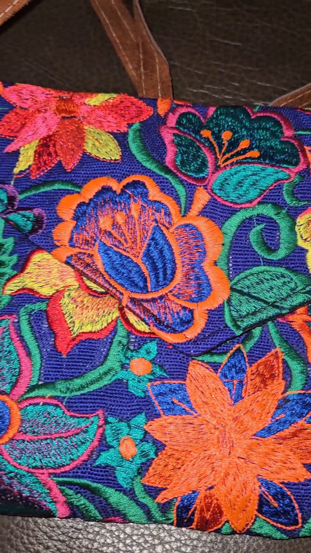 Embroidered Floral Envelope Crossbody
